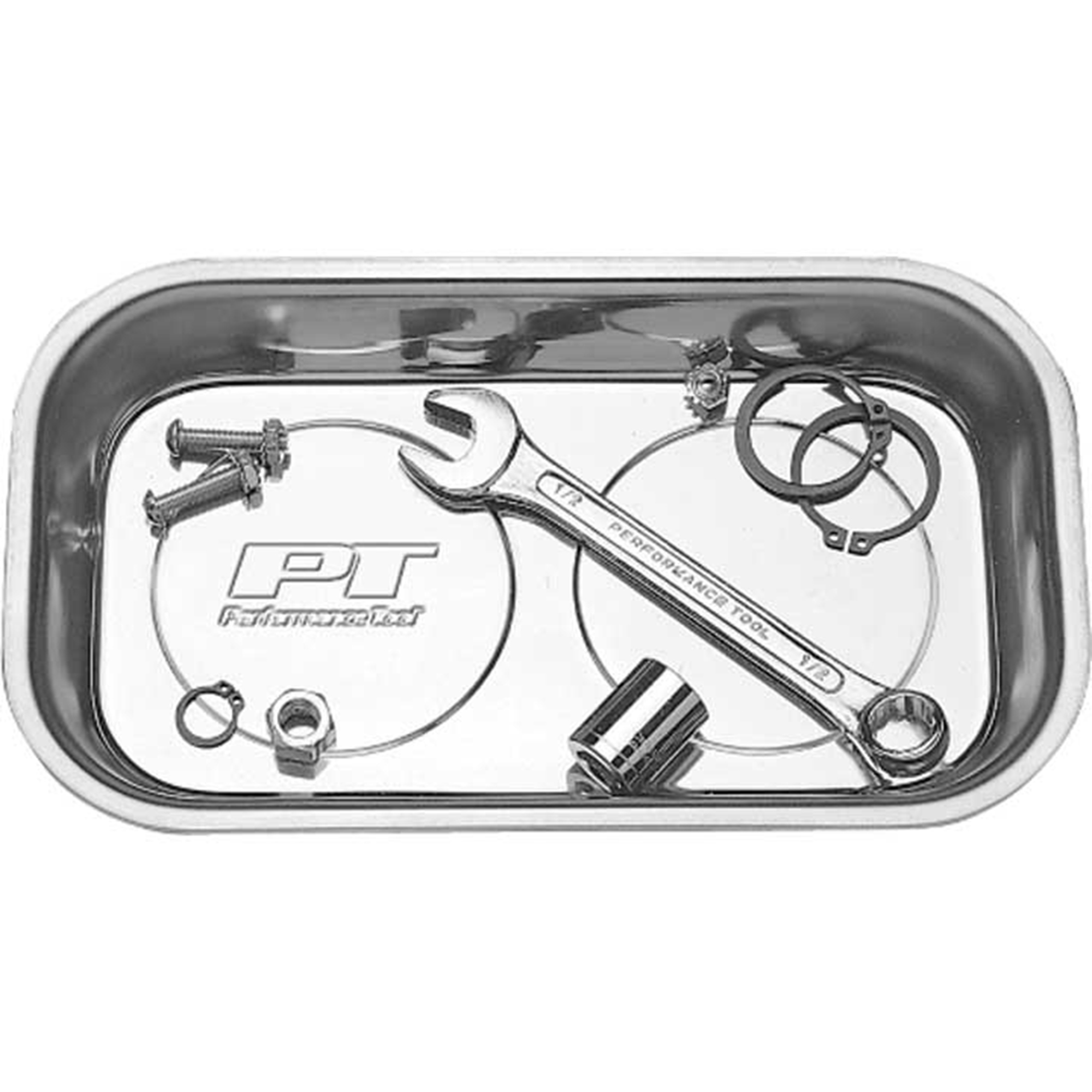 Performance Tool Large Magnetic Nut & Bolt Tray — Double Magnets, Durable Construction, Works Upside Down, Model# PRTW1265